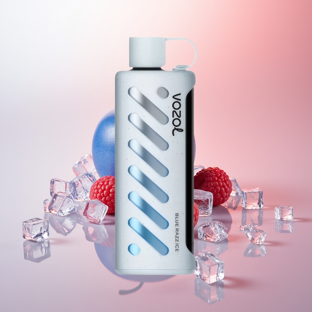 VOZOL Gear Shisha 25000 Puffs Hielo Frambuesa Azul con 30 Sabores y Dual Mesh