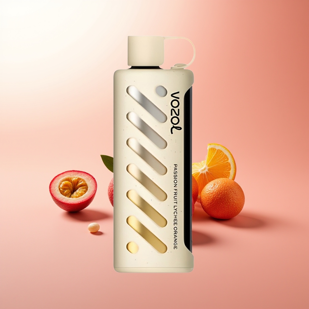VOZOL Gear Shisha 25000 Puffs Maracuyá Lichi Naranja con 30 Sabores Deliciosos y Doble Malla Doble Modos