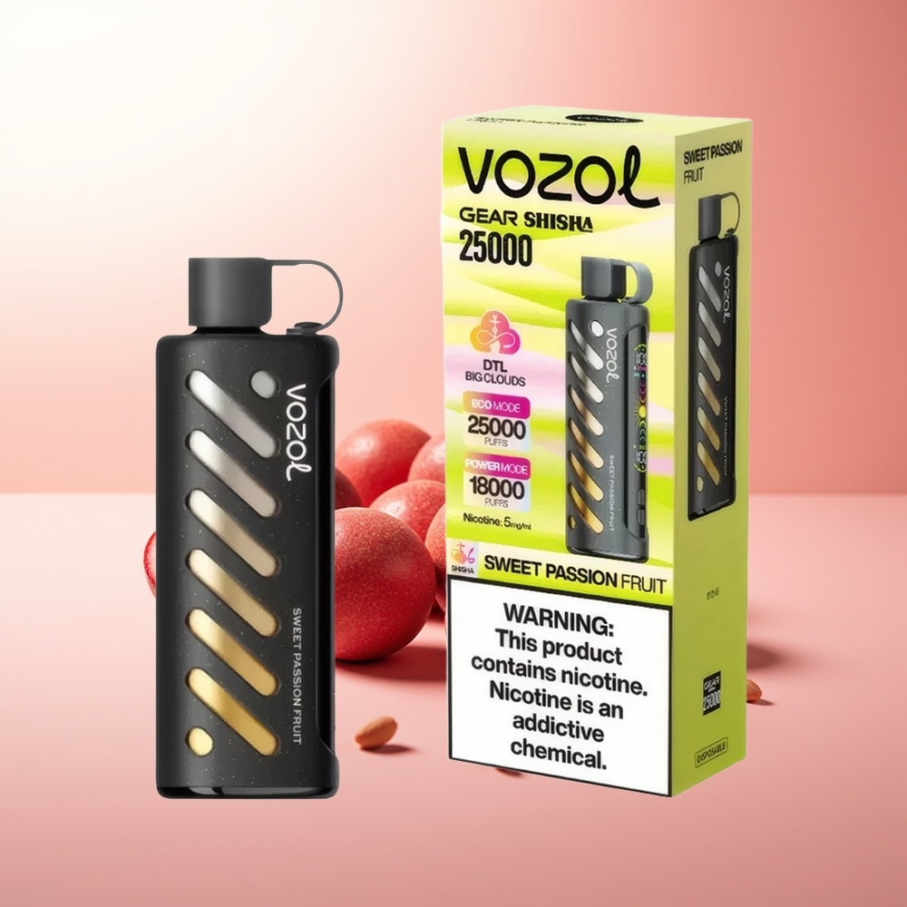 VOZOL Gear Shisha 25000 Puffs Pasión Frutal Dulce con Tecnología S.i.L.C y Doble Malla