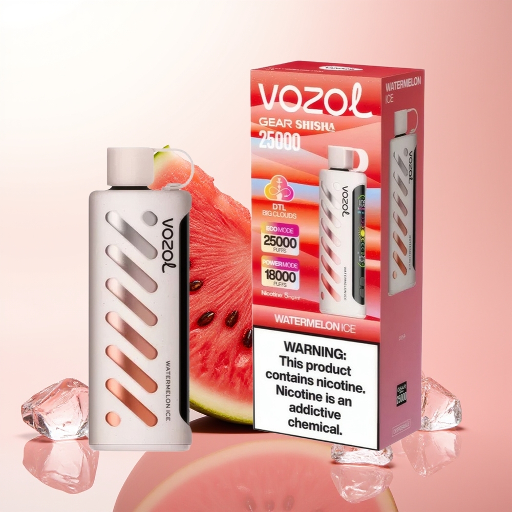 VOZOL Gear Shisha 25000 Puffs Sandía Hielo con 5mg/ml y Doble Malla