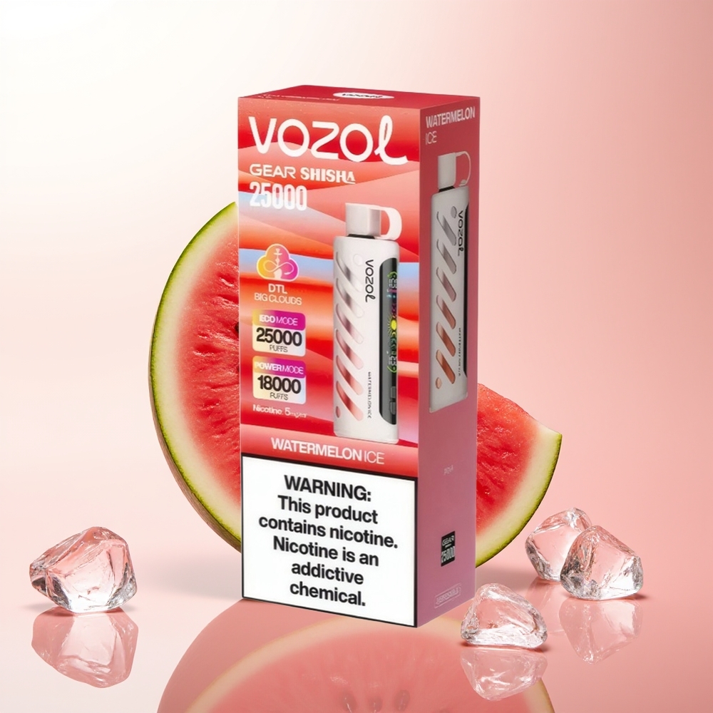 VOZOL Gear Shisha 25000 Puffs Sandía Hielo con 5mg/ml y Doble Malla